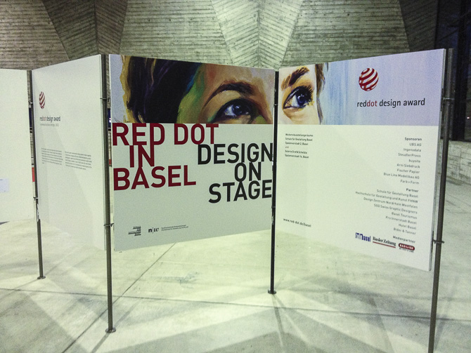 Red dot in basel, design on stage