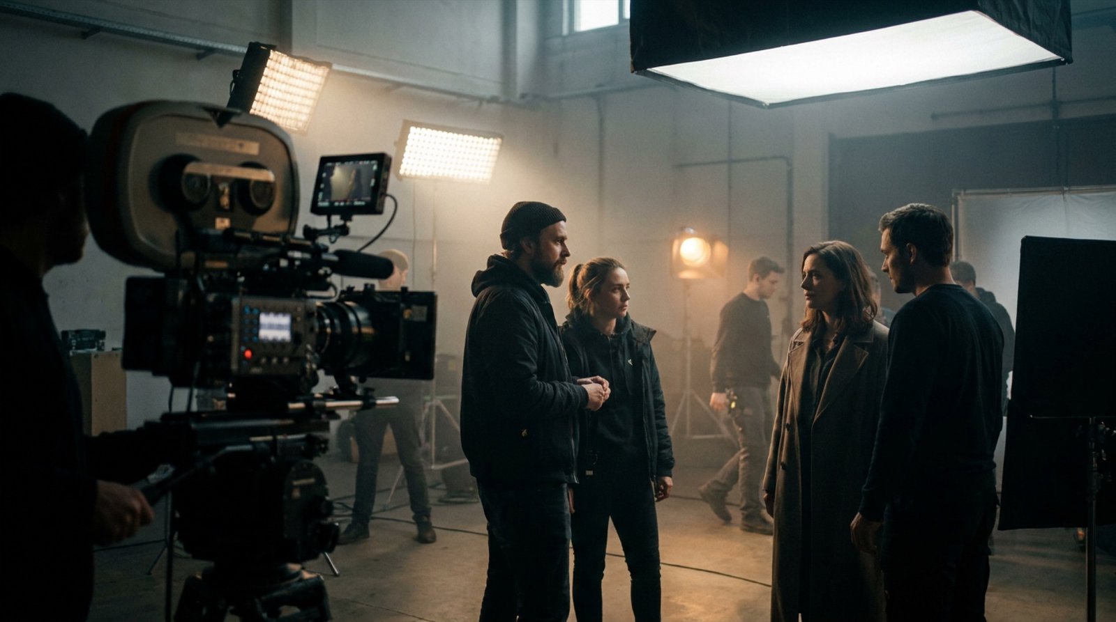 Cinematische Lichtsetzung am Set für Werbefilm, Produktfilm und Kameraarbeit